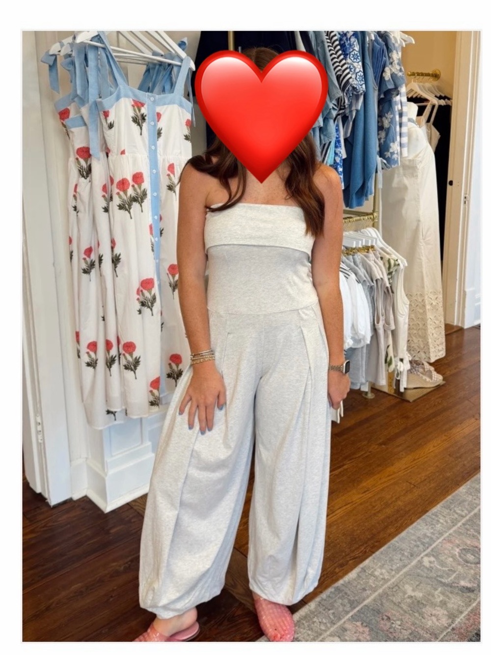 NWT Klesis Barrel Leg Jumpsuit in Light Gray